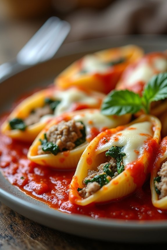 turkey and spinach shells