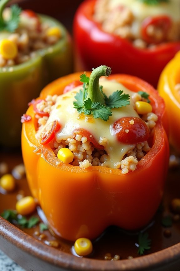 turkey quinoa stuffed peppers