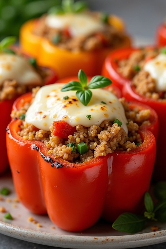 turkey quinoa stuffed peppers
