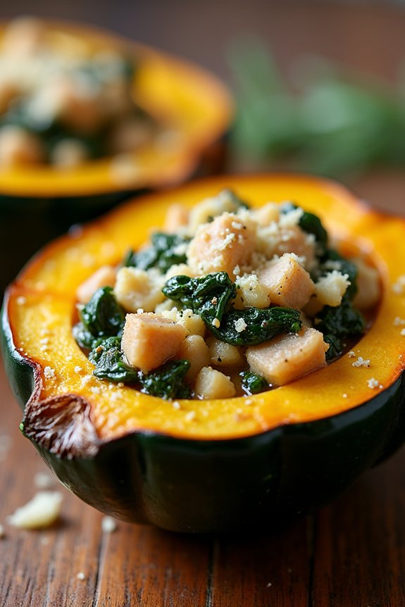 turkey spinach acorn squash delight