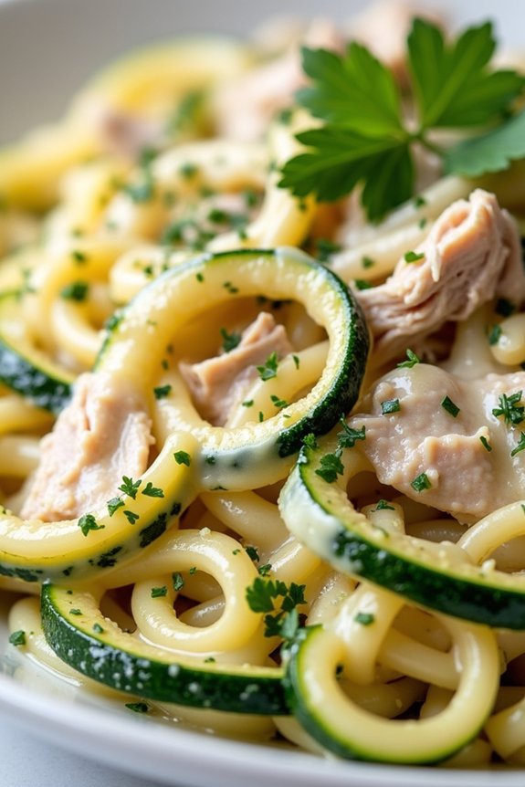 turkey zucchini noodle alfredo