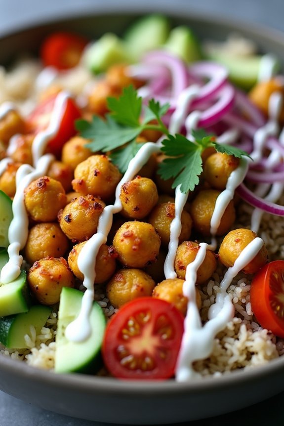 vibrant indian chickpea bowl