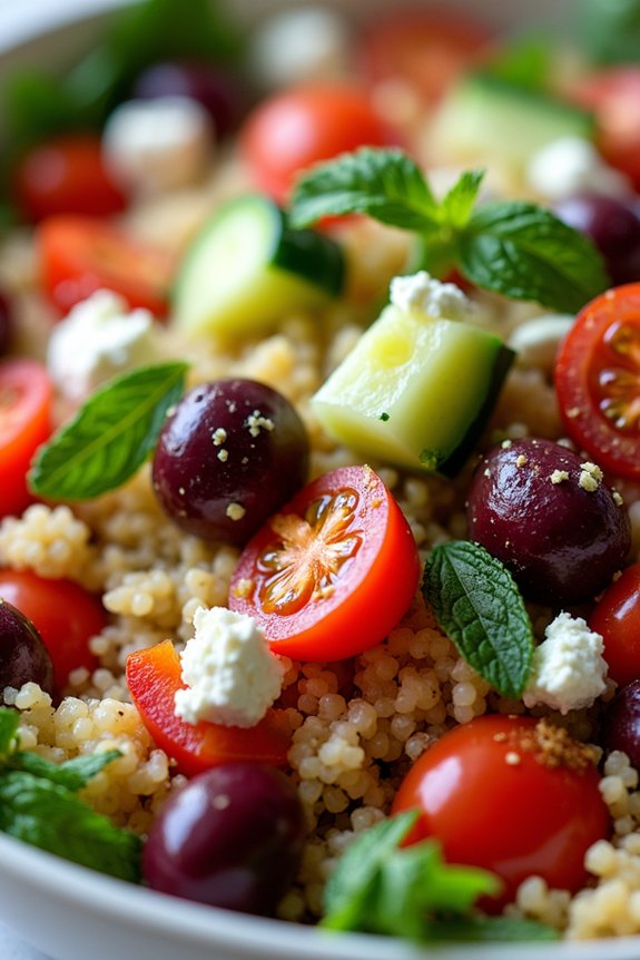 vibrant mediterranean quinoa bowl