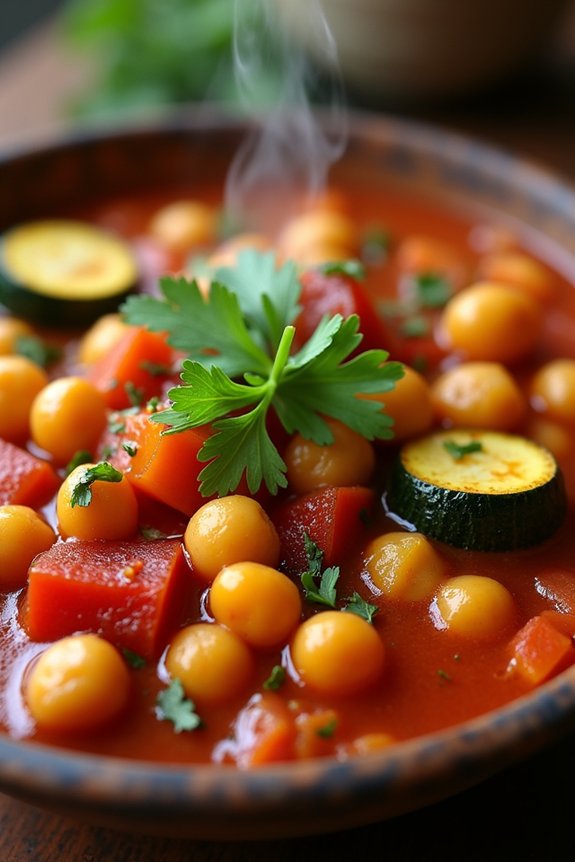 warm flavorful chickpea stew