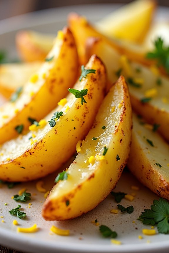 zesty lemon herb potato wedges