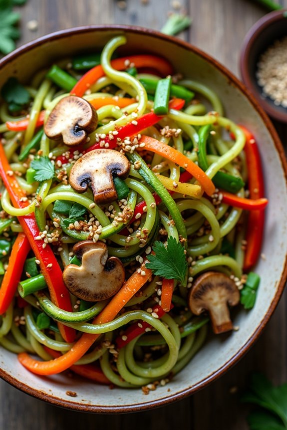 zucchini noodle vegetable stir fry