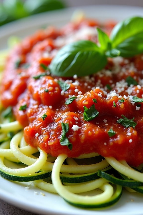 zucchini noodles with tomato sauce
