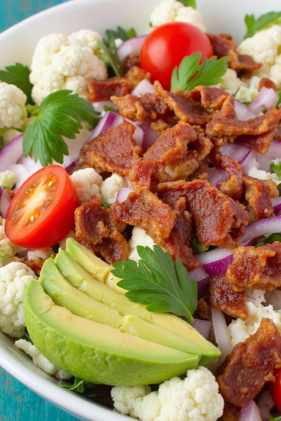 avocado bacon cauliflower salad