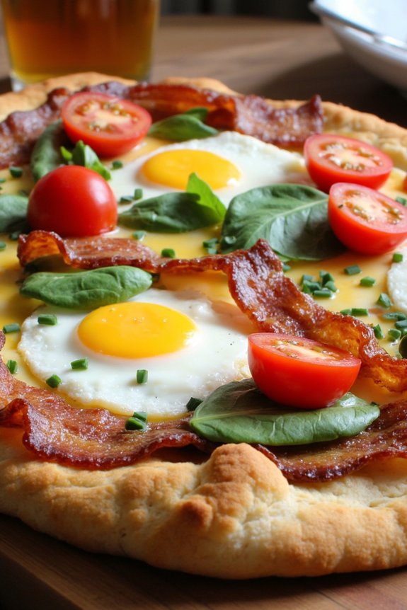 bacon and egg flatbread