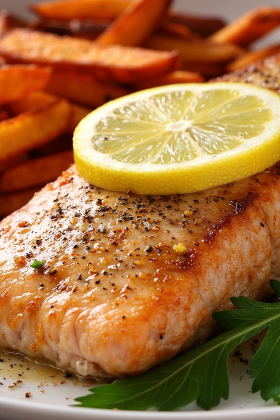 baked salmon with sweet potatoes