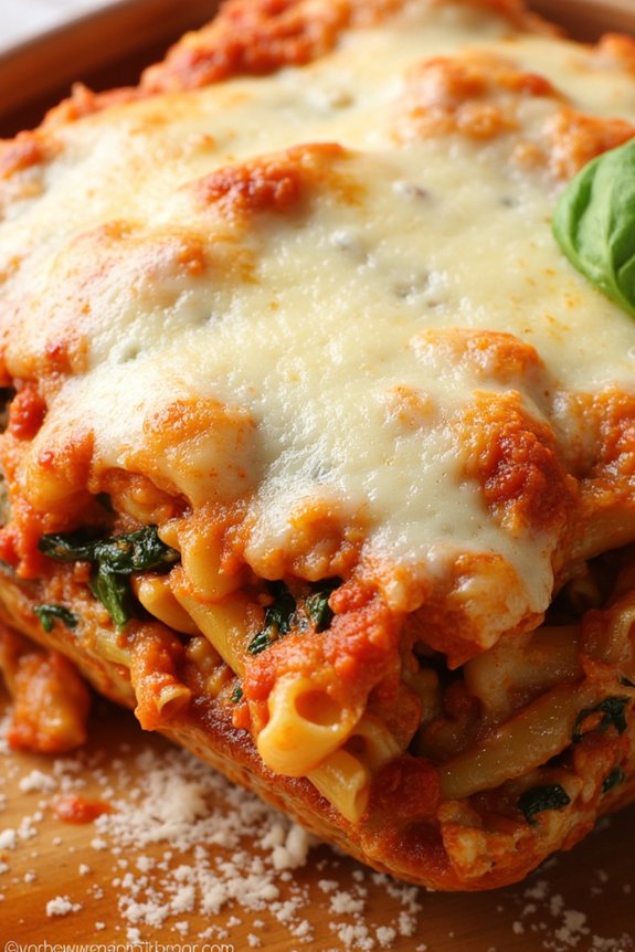 baked ziti with spinach
