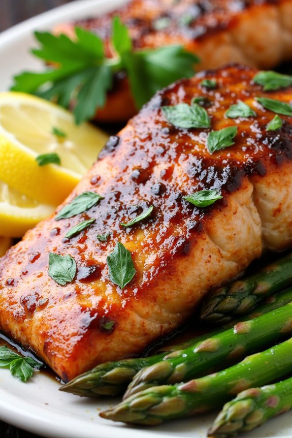 balsamic salmon and asparagus