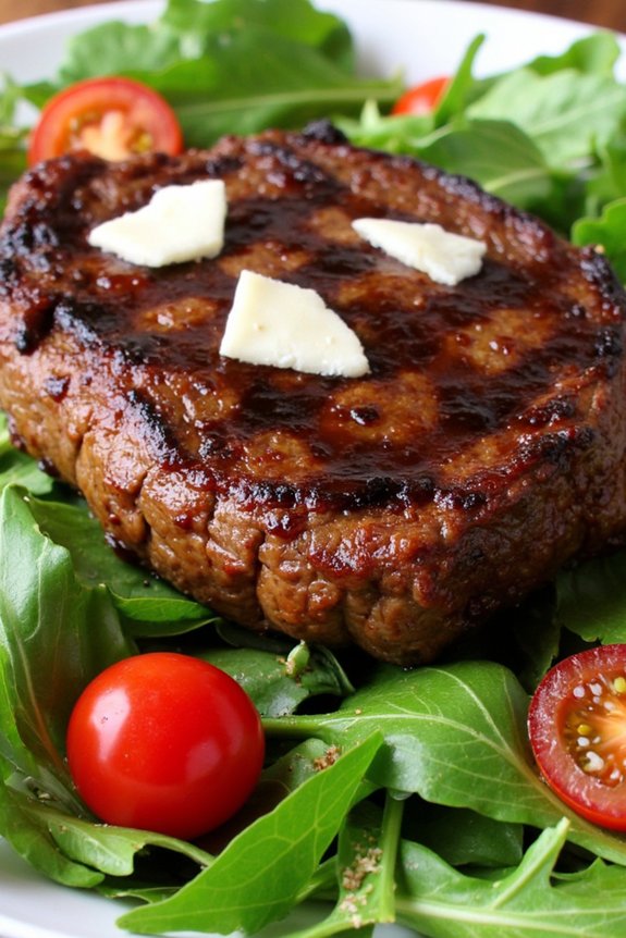balsamic steak with arugula salad