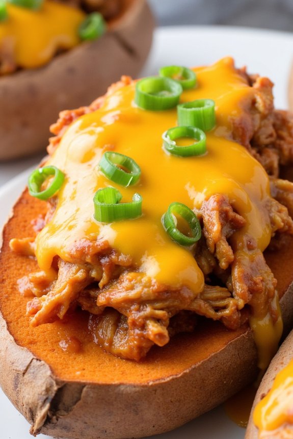 bbq chicken stuffed sweet potatoes