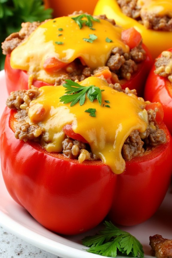 beef and cheese stuffed peppers