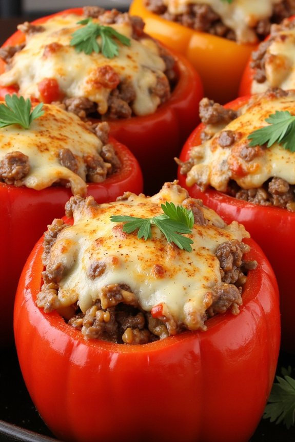 beef and rice stuffed peppers