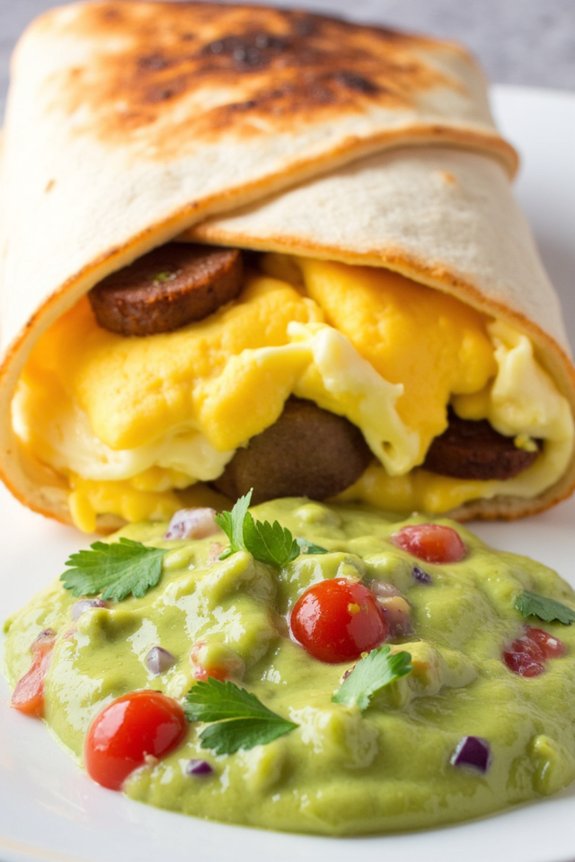 breakfast burrito with salsa