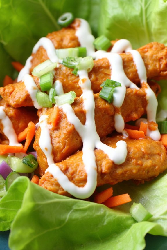 buffalo chicken lettuce wraps