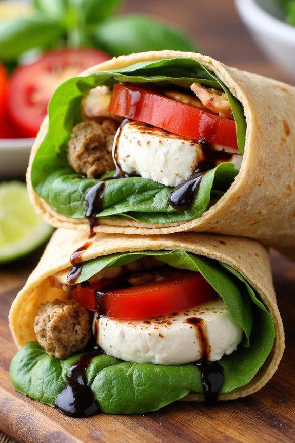 caprese salad tortilla wraps