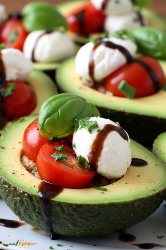 caprese stuffed avocado recipe
