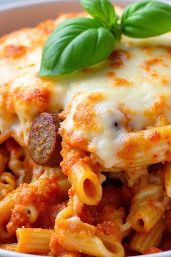 cheesy baked ziti comfort food