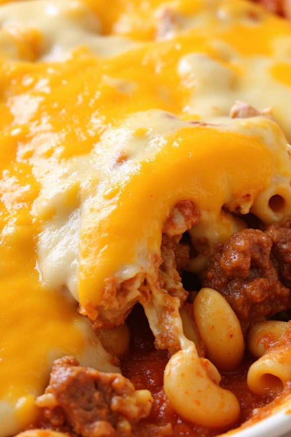 cheesy beef macaroni casserole