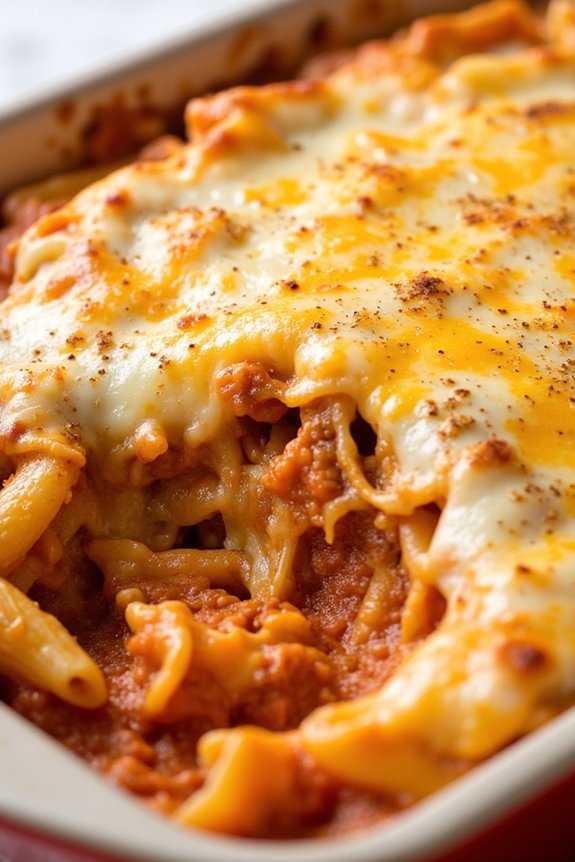 cheesy beef pasta bake
