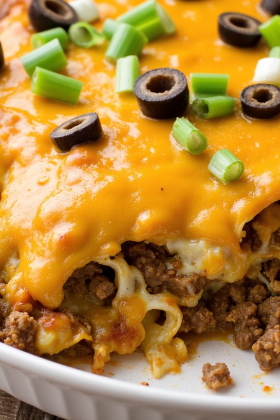 cheesy beef taco casserole