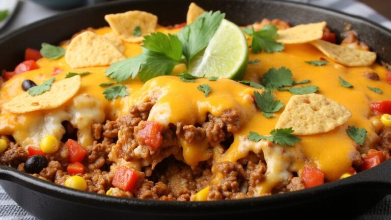 cheesy beef taco casserole