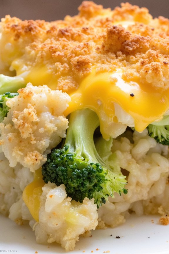 cheesy broccoli rice bake