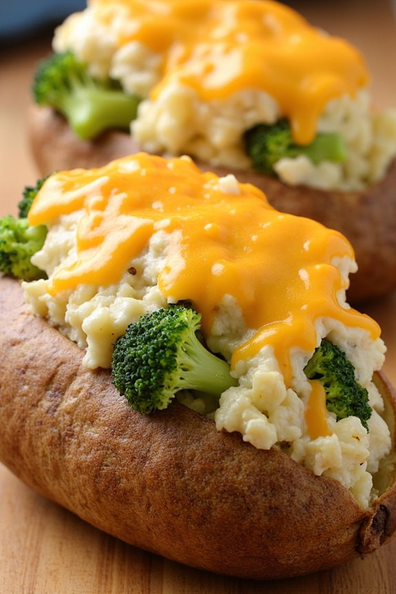 cheesy broccoli stuffed potatoes