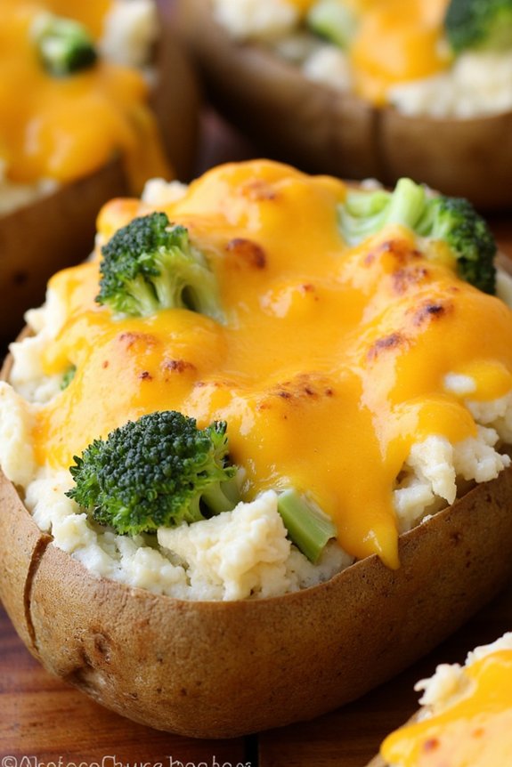 cheesy broccoli stuffed potatoes