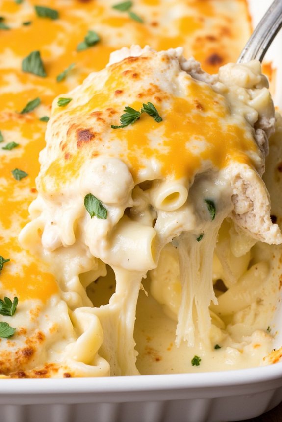 cheesy chicken alfredo bake