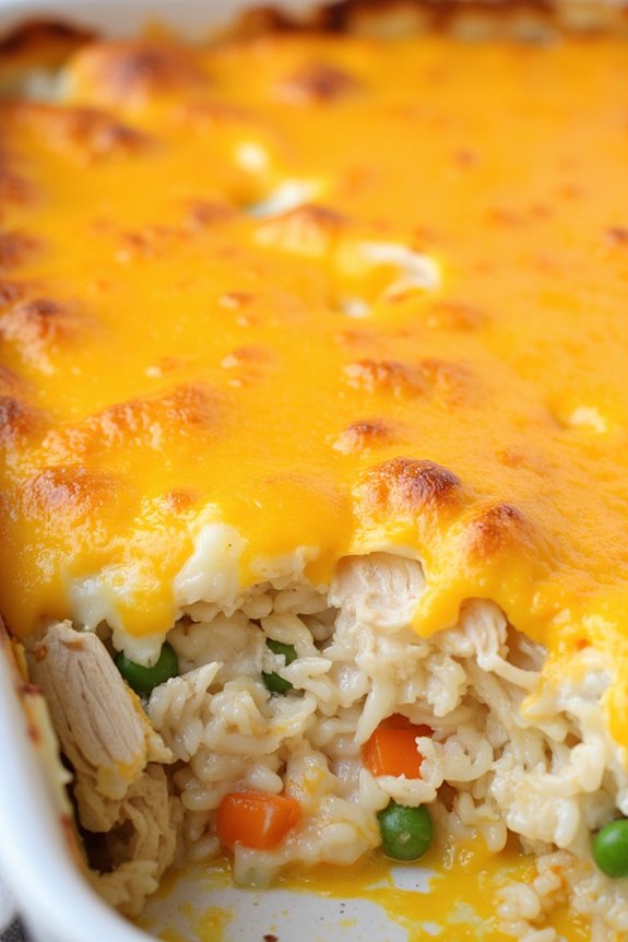 cheesy chicken rice casserole