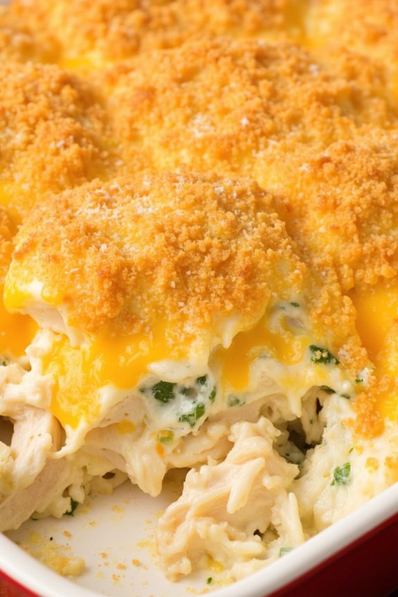 cheesy chicken rice casserole