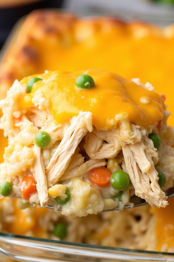 cheesy chicken rice casserole