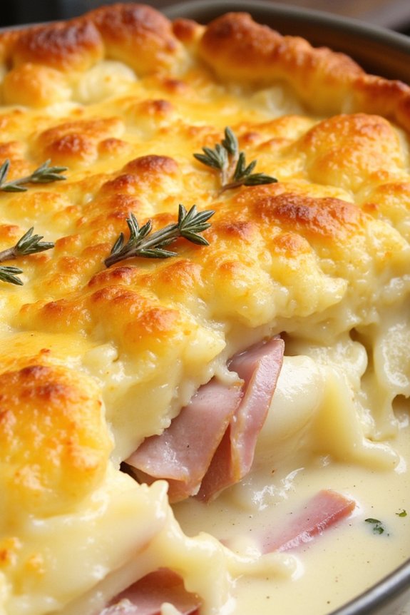 cheesy ham and potato gratin