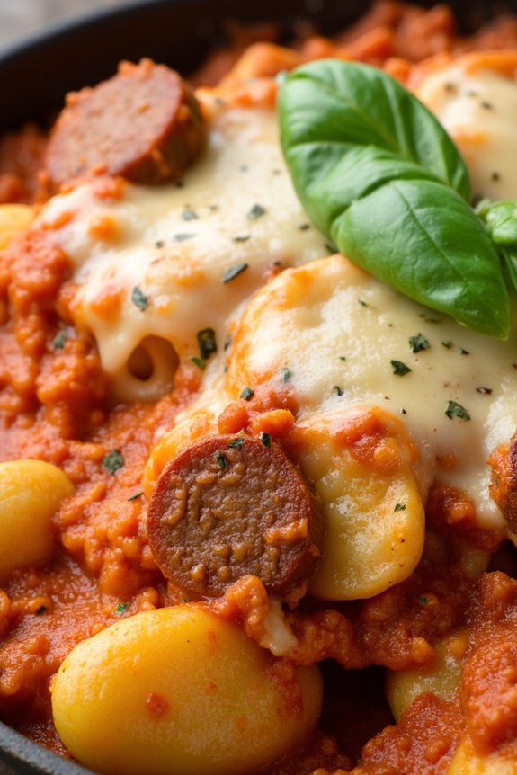 cheesy sausage gnocchi casserole
