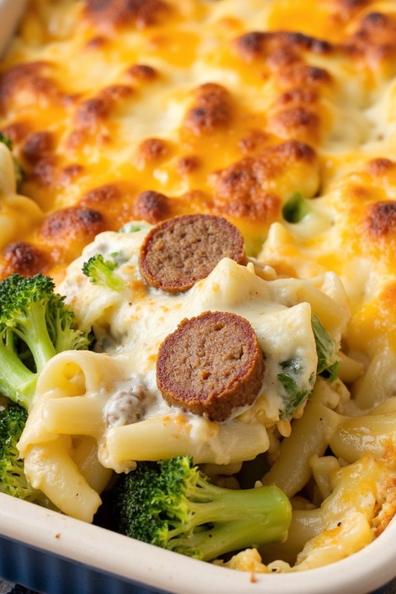 cheesy sausage pasta bake