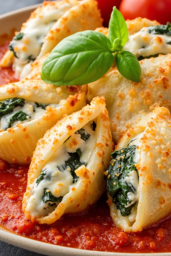 cheesy spinach stuffed shells