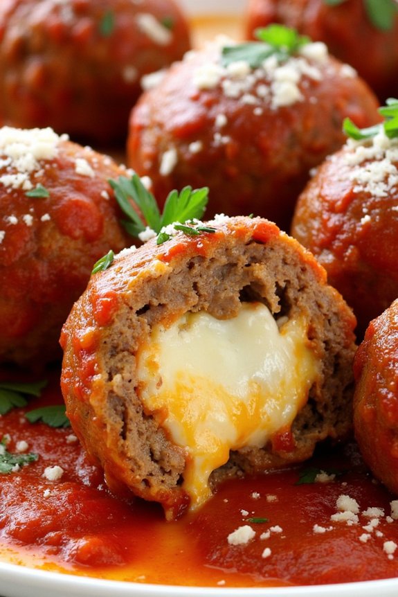 cheesy stuffed meatballs recipe