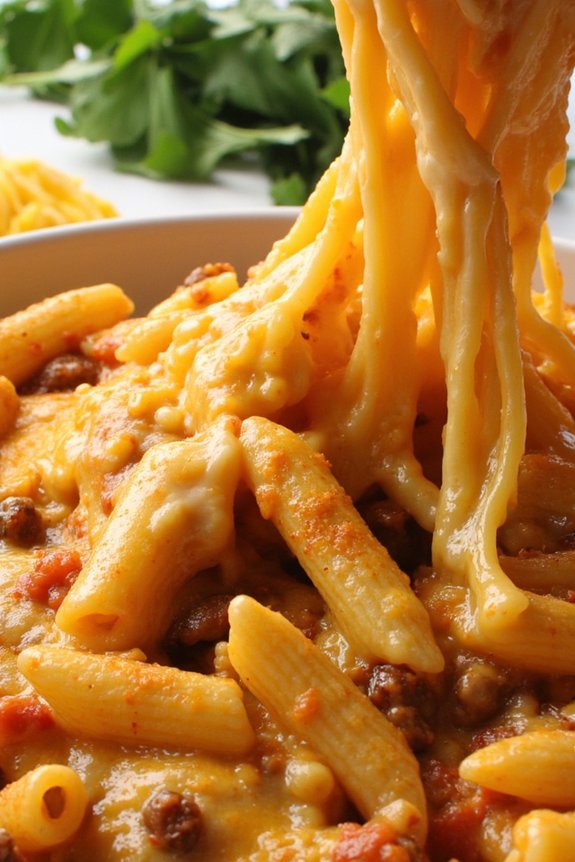 cheesy taco pasta delight