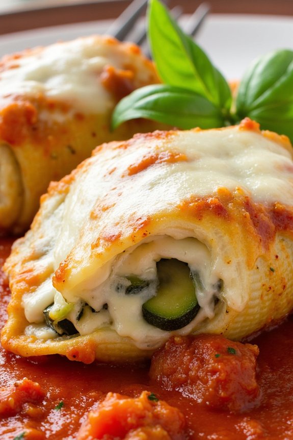 cheesy zucchini pasta shells