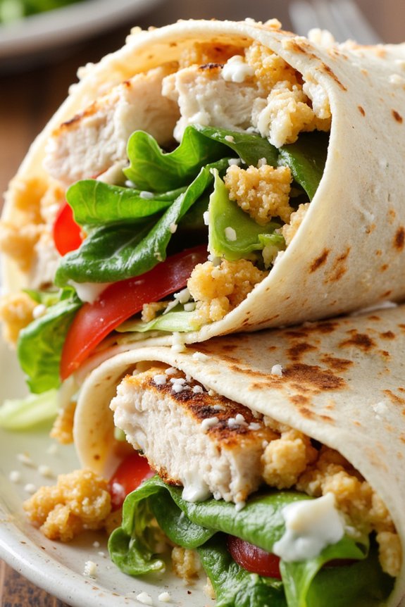 chicken caesar salad wraps