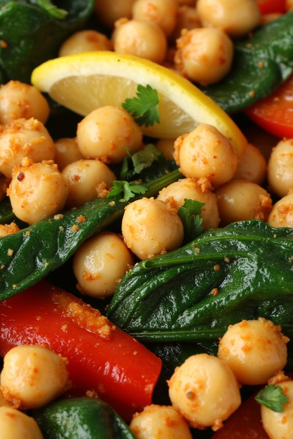 chickpeas and spinach stir fry