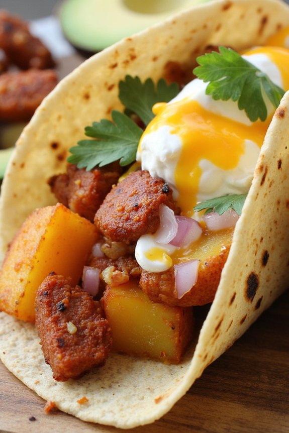 chorizo potato breakfast tacos