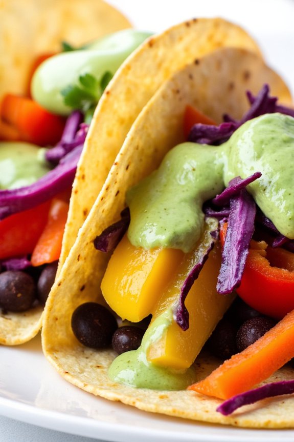 colorful nutritious vegetable tacos