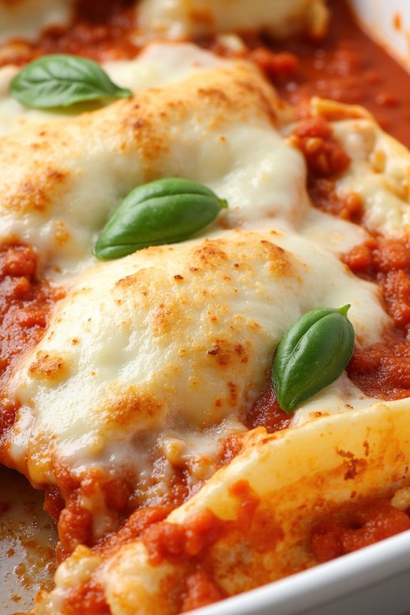 comforting baked cheese ravioli