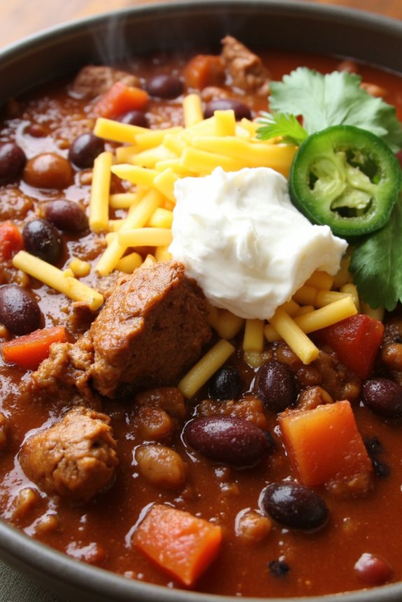 comforting beef and bean chili