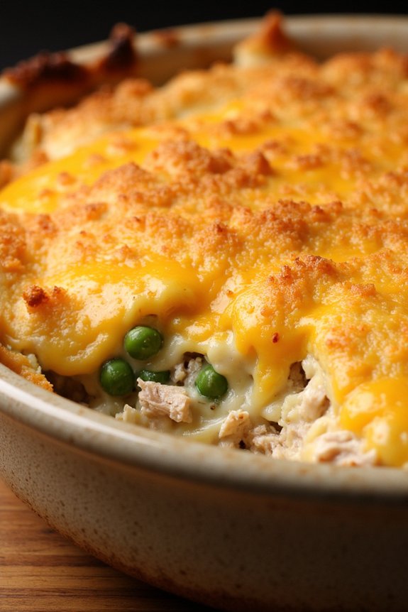 comforting cheesy tuna casserole